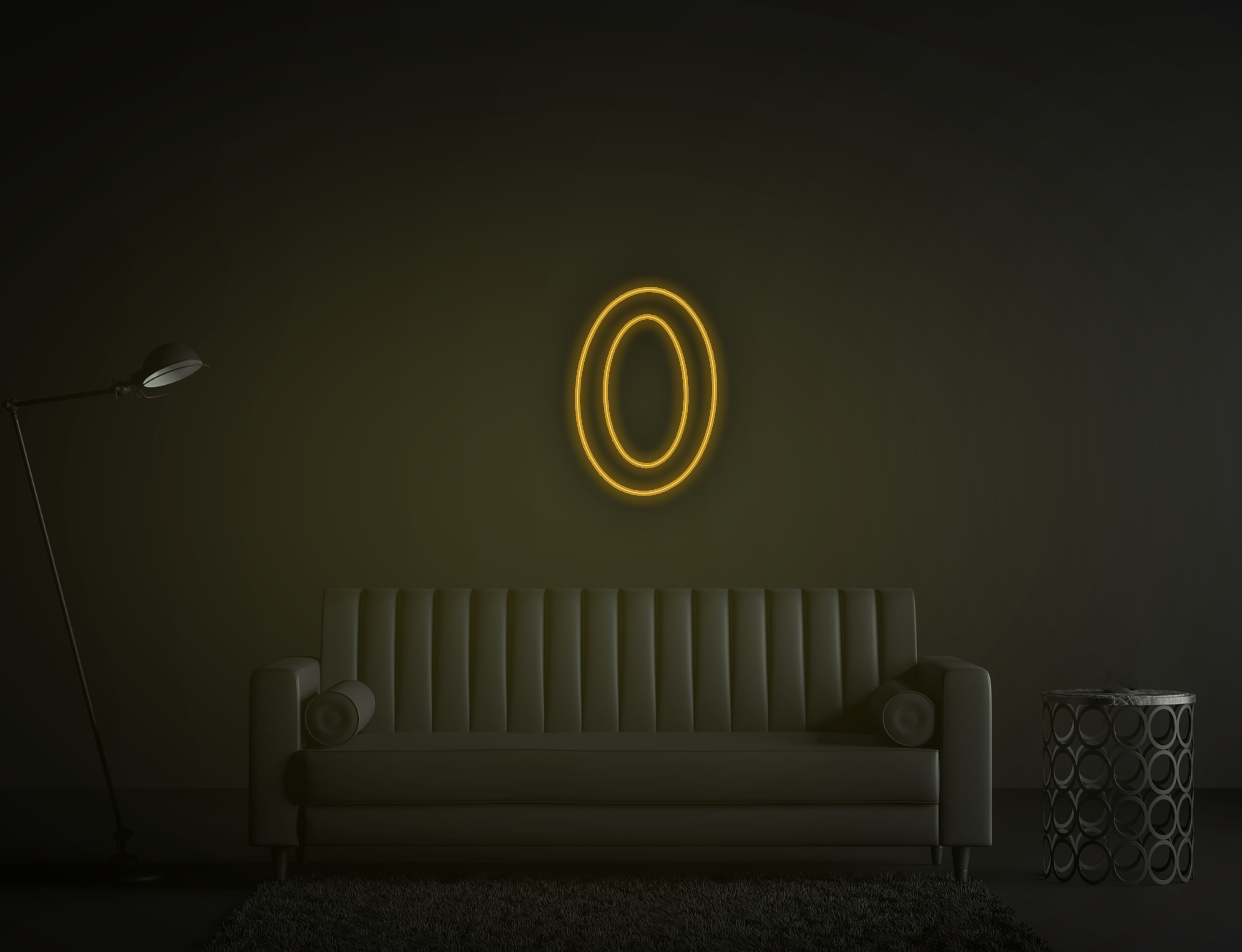 Zero neon Sign golden yellow 
